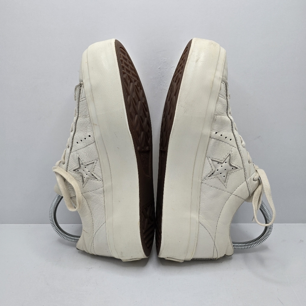 Converse | One Star cream monochrome leather platform sneakers | WMS 7.5 - Picture 11 of 13